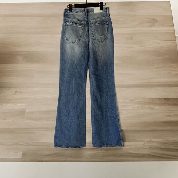 PISTOLA Flare Distressed Jeans with split at hem Women's Size 27 NWOT - Picture 2 of 9